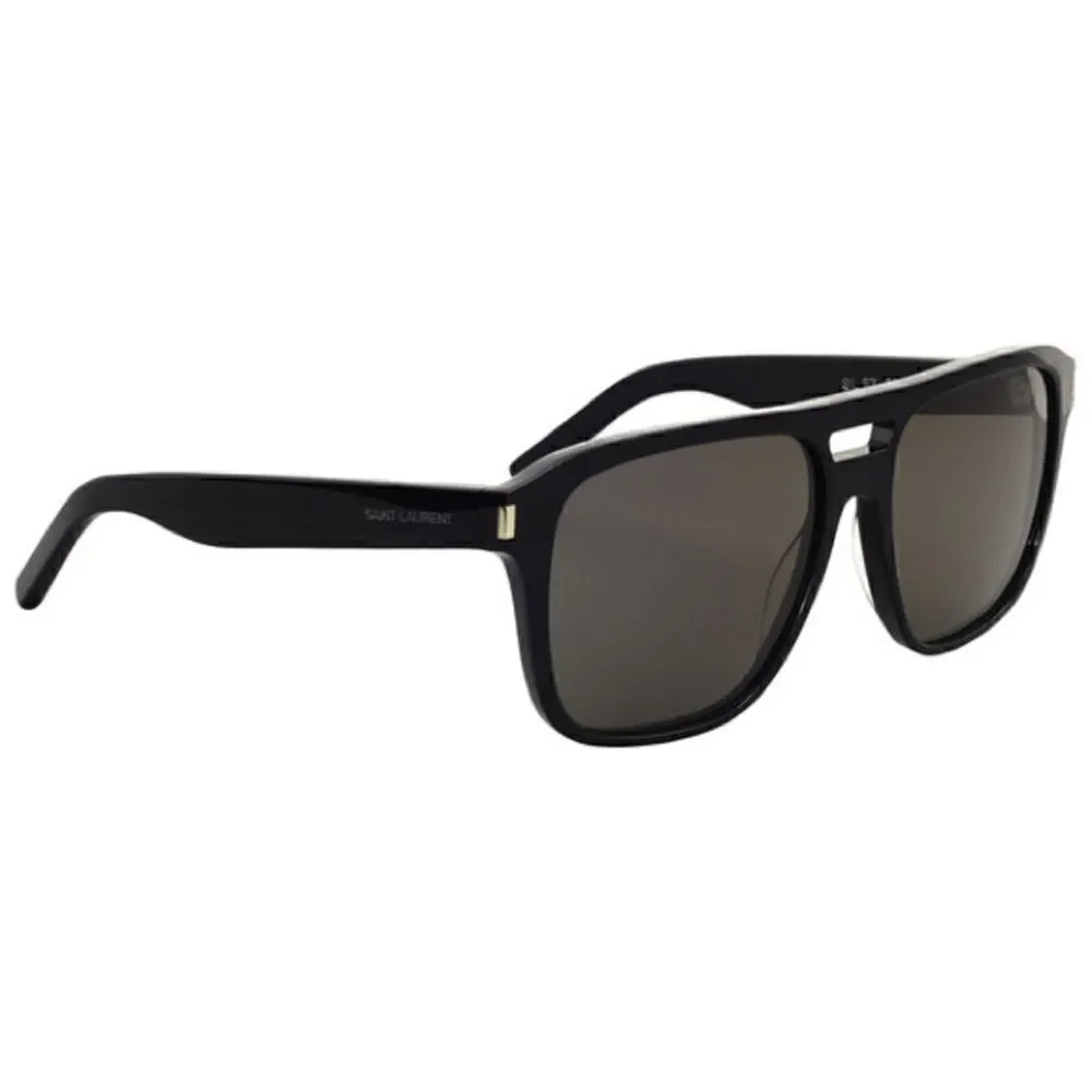 Yves Saint Laurent SL 87 Rectangular Unisex Sunglasses in Black/Grey